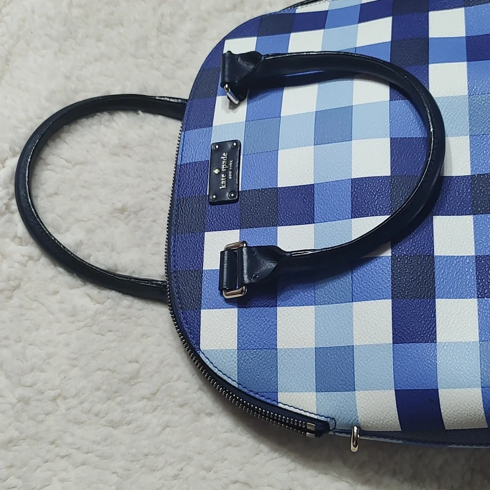 Super Rare Kate Spade Blue Plaid Bag - Picture 10 of 15